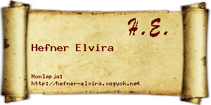 Hefner Elvira névjegykártya